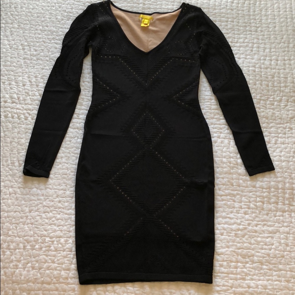 Catherine Malandrino black knit midi dress